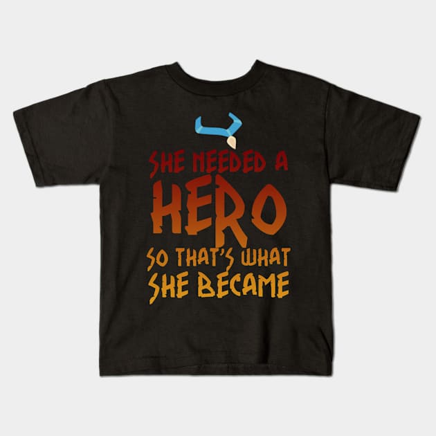 She Needed a Hero (Wind Whisperer Version) Kids T-Shirt by fashionsforfans